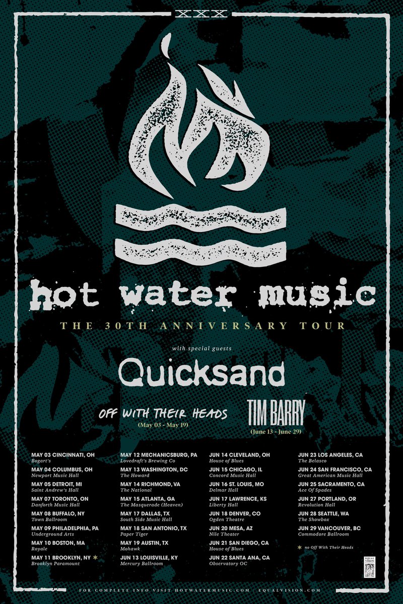 We will be joining @HotWaterMusic on tour next May & June! Tickets go on sale this Friday at 10am local time.