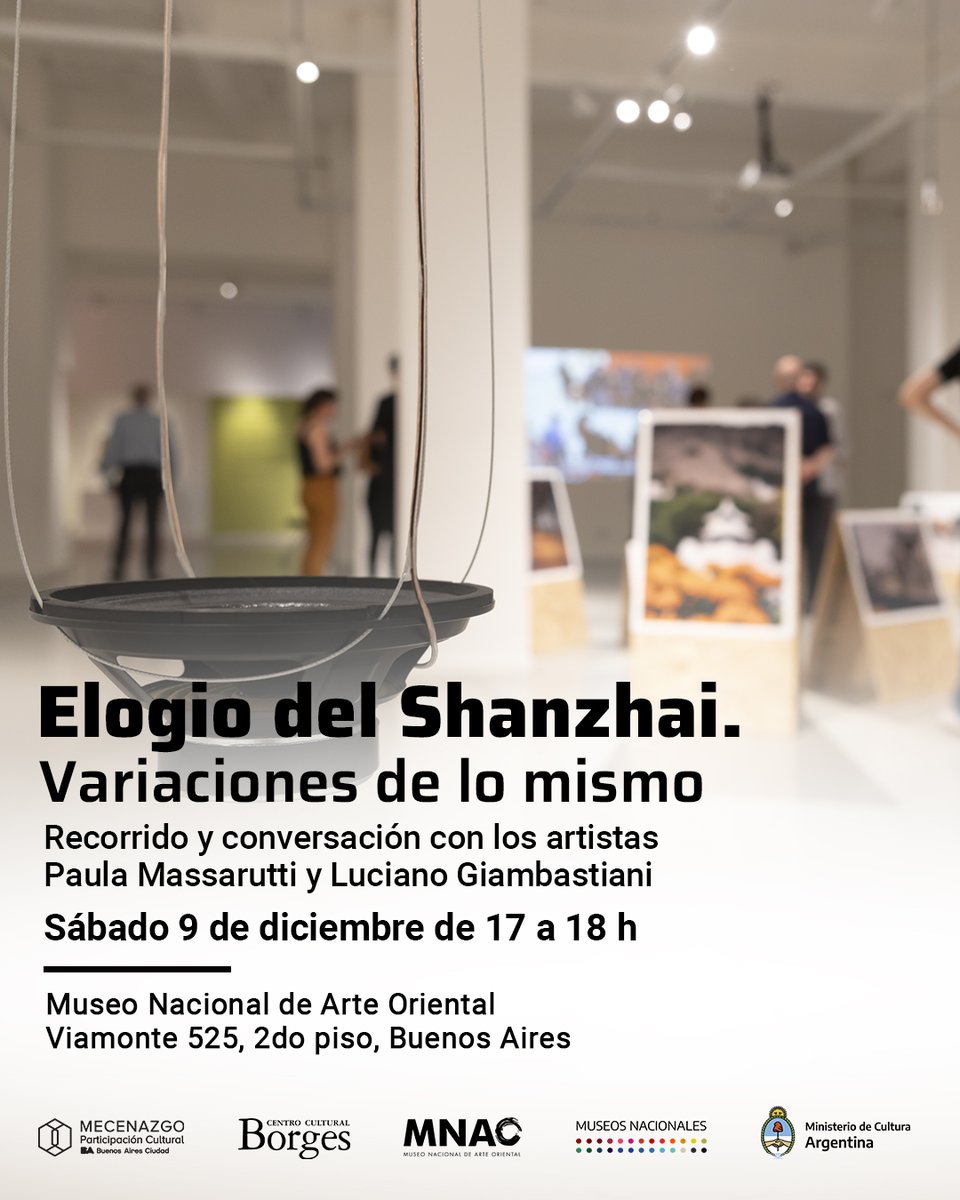 La artista visual Paula Massarutti y el artista sonoro Luciano Giambastiani recorrerán la exhibición y conversarán sobre sus procesos creativos.

Más información: mnao.cultura.gob.ar/actividad/elog…