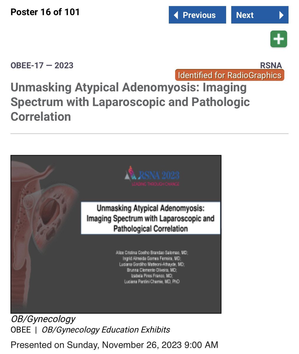 What a huge accomplishment!! 3 indications for @RadioGraphics Great  team work 💪💪. Thank you @cookyscan1 and @RSNA for the opportunity 🙏 @WendalineVB @FeldmanMyra @ASBEpic @PriyankaJhaMD @ScottWYoungMD @izabelapfranco @SARpelvicDFPs @SocietyAbdRad