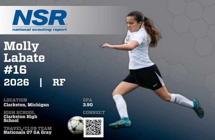 JaimeMudge's tweet photo. 📷📷WELCOME ANNOUNCEMENT📷📷
⚽️2026 Wingback Molly Labate
🥅Nationals 07 GA Gray, Michigan.
📱248) 410-1662 
🏟️https://t.co/5RqBZtm7WZ

#NSRsoccer #nsrdifference
National Scouting Report
National Scouting Report: Soccer

https://t.co/ZaHkJApyVY
jmudge@nsr-inc.com https://t.co/SX6AOWOgqk