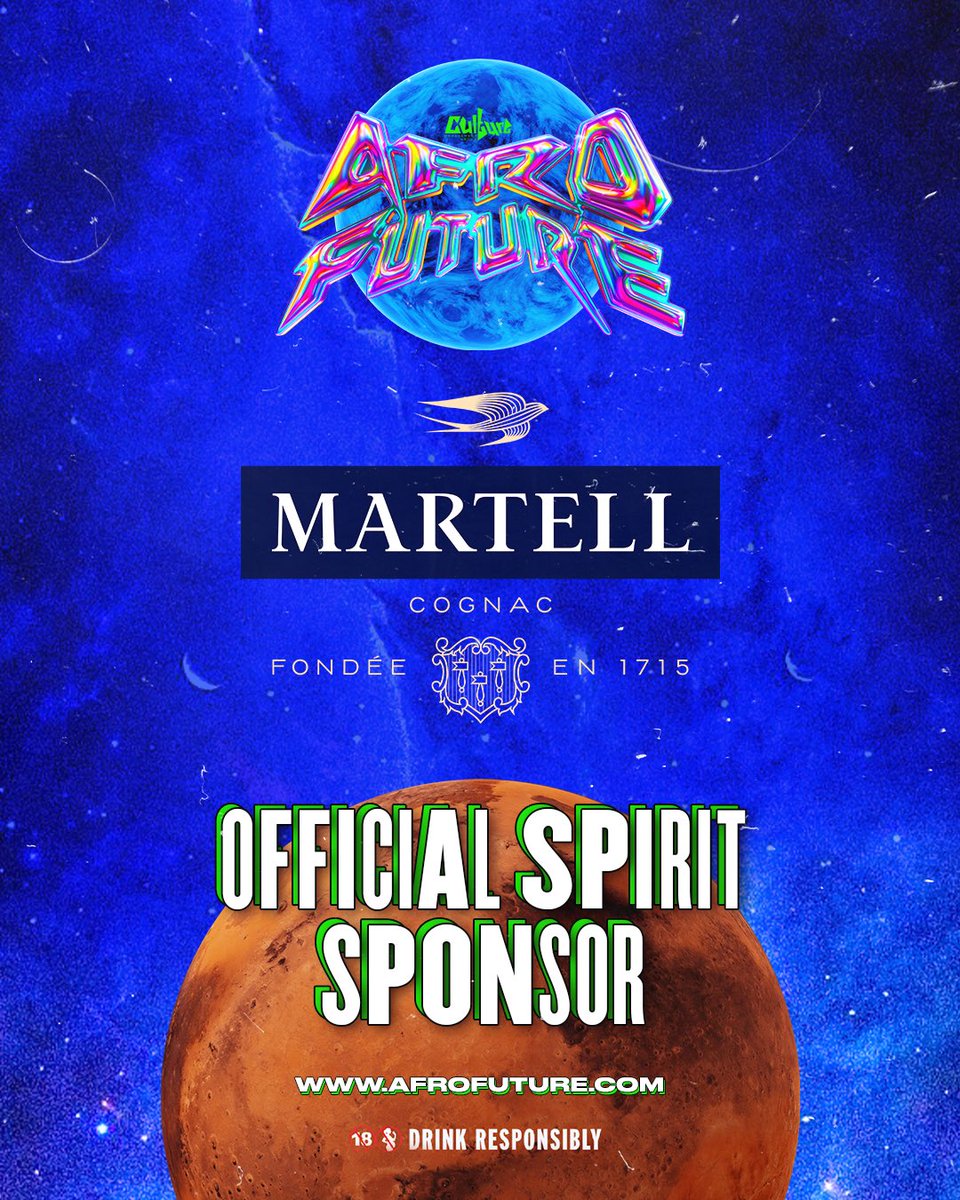 Afrofuture's tweet photo. Unlock the ultimate AfroFuture celebration with the official spirit sponsors Martell and Jameson. 🚀 

Secure your tickets now for an extraordinary experience – where elegance meets excitement.
@jamesongh @Martellofficial 
#Jamesongh #WidenTheCircle #MartellGH  #PartyLikeASwift https://t.co/VTsKe530Q8