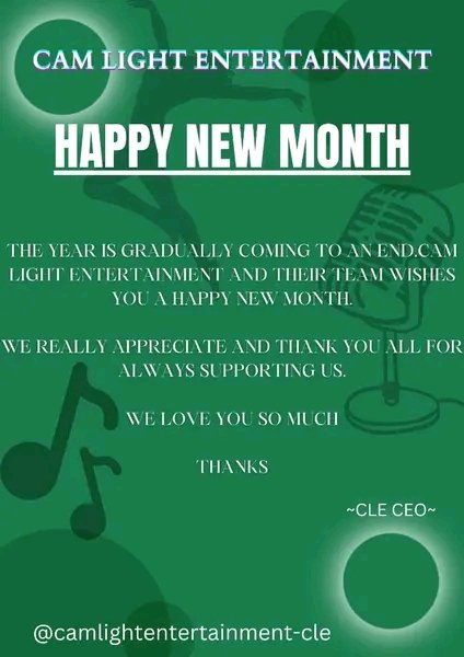 CamLightEnterta's tweet photo. SORRY FOR THE LATE WISH.

HAPPY NEW MONTH TO YOU GUYS ☺️🙏

#HappyNewMonth #hellodecember #camlightentertainment https://t.co/BuQz6xK9Np