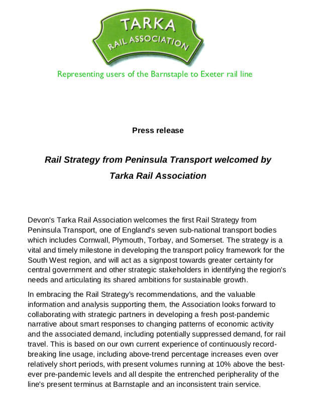 Tarka Rail Association tweet media