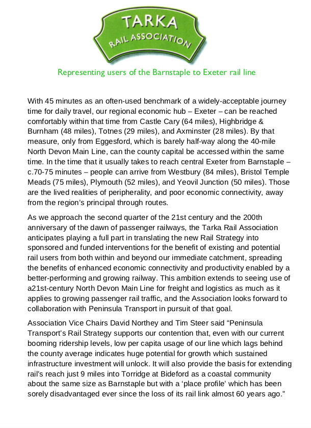 Tarka Rail Association tweet media