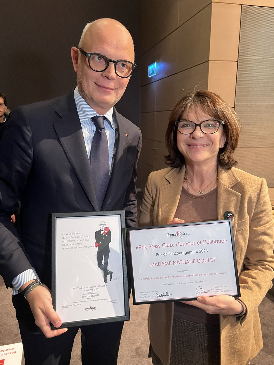 senateur61's tweet photo. #PrixHumourPolitique merci au #PressClub pour ses encouragements et à @vtremolet pour son inspiration .. en bonne compagnie avec @Fabien_Roussel et @EPhilippe_LH et @ClaudeMalhuret notre maître à tous @LCP https://t.co/Tkn7ruXSkH