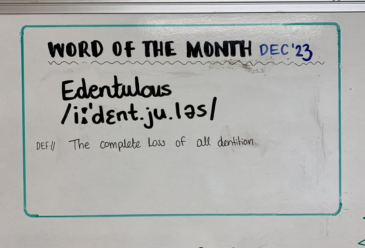 Here is our word of the month! We will be using this in our notes🦷😁 #mysltday #wordofthemonth