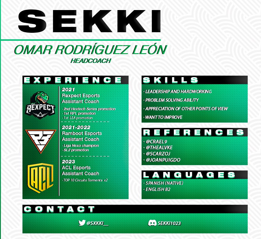 Sigo vinculado al Karasuno hasta la parada presencial de Gamergy, pero estoy abierto a ofertas como Head Coach en equipos de Nexo o Top CT de cara al siguiente split.

References: <a href="/garciaisla_/">Guille</a> <a href="/Lugargon00/">Luis Garcia</a> <a href="/itscoto1/">ItsCoto</a> <a href="/Pajkaro89/">Mike</a> <a href="/RheusLol/">Rheus</a> <a href="/Inverso_lol/">Inversø</a> 

Se agradecen RTs❤️