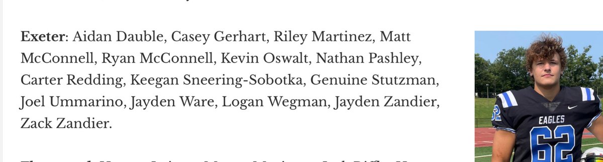 Great work <a href="/aidandauble2026/">Aidan Dauble</a> <a href="/GerhartCasey18/">Casey Gerhart</a> <a href="/MattMcConnell54/">Matt McConnell</a> <a href="/Ryan76McConnell/">Ryan McConnell</a> Kevin Oswald <a href="/NathanPashley/">Nathan Pashley</a> <a href="/carterreddingg/">Carter Redding</a> <a href="/KeeganSobotka/">Keegan Sneeringer-Sobotka</a> Genuine Stutzman <a href="/joel_ummarino/">Joel Ummarino</a> <a href="/JaydenWare_1/">Jayden “Weez” Ware</a> <a href="/LoganWegman1115/">Logan Wegman</a> <a href="/JaydenZandier/">jayden zandier</a> <a href="/ZackZandier/">Zack Zandier</a> for making the All-Academic team in berks county