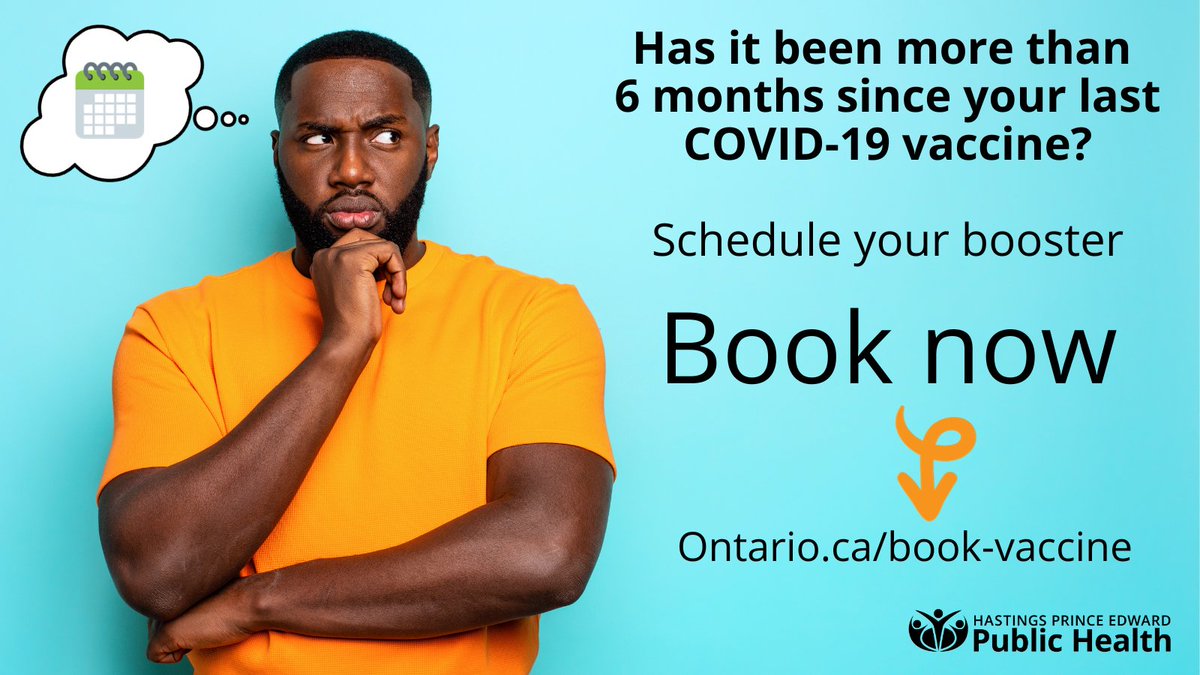 HPEPublicHealth's tweet photo. Has it been more than 6 months since your last COVID-19 vaccine? Appointments are available for ages 6 mos and over in Belleville, and ages 6 mos to 11 years in Bancroft. Book at https://t.co/6gtxXWMD1w #MakeHPEStrong https://t.co/oPEcrf3CTi