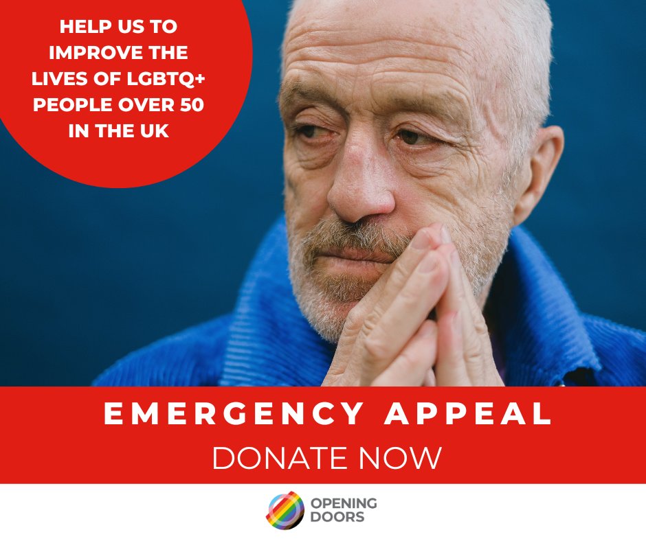 🚨🚨Donate to our Emergency Appeal!

We urgently need your support to keep Opening Doors running in the future. 

Donate today and you can help us to continue improving the lives of our 2,500 plus members across the UK.

Find out more here: openingdoors.lgbt/emergency-appe…