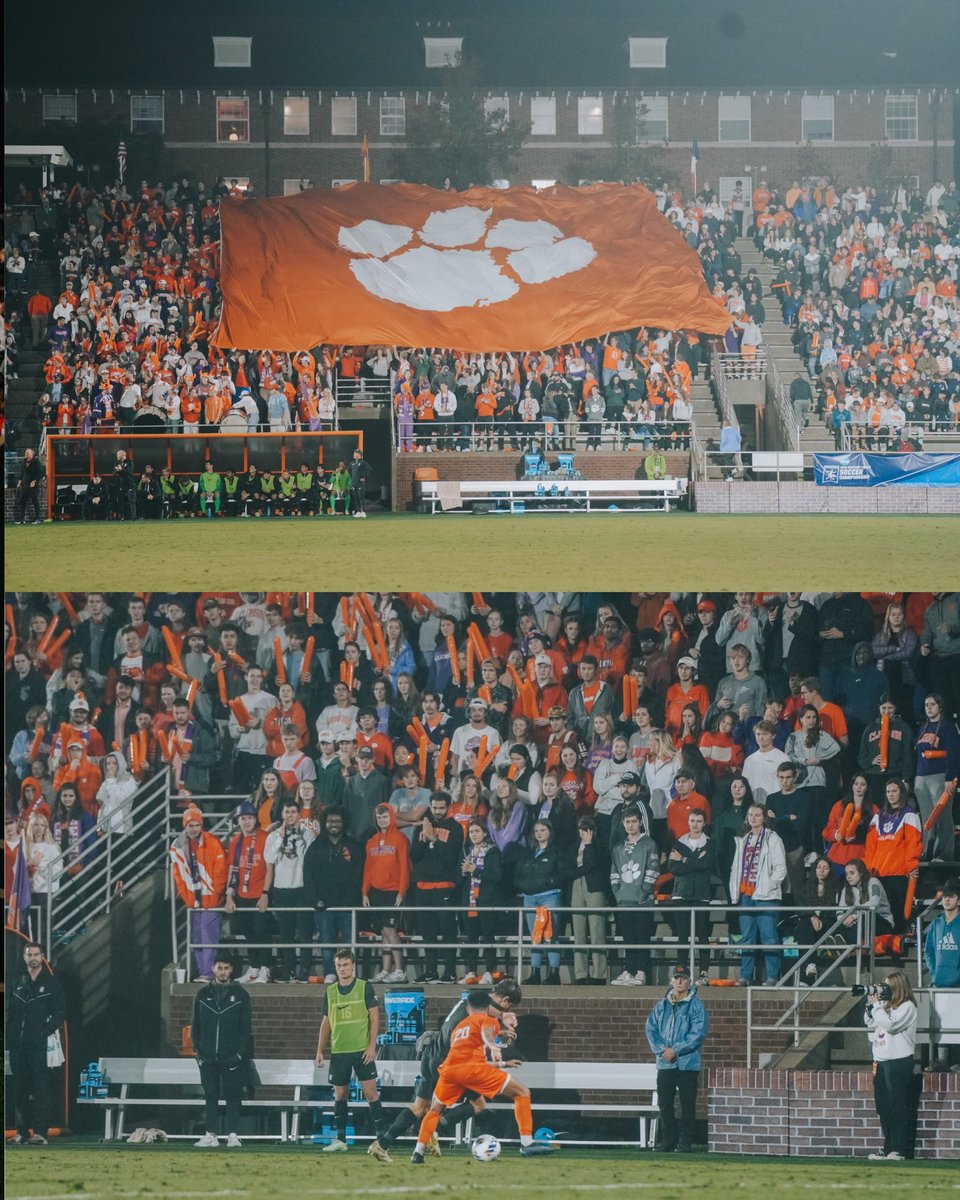 ClemsonMSoccer's tweet photo. The best fans in the country 🧡

Thank you for showing out on Saturday night. YOU made a difference! 

#ClemsonUnited https://t.co/J9VVPzwEeH