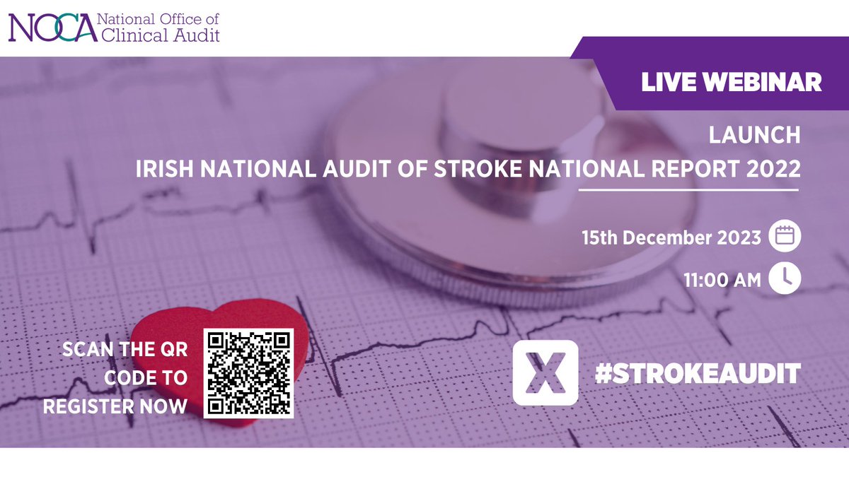 📢 There is still time to register for the launch of the Irish National Audit of Stroke National Report 2022 🗓️ Friday 15th December 2023 🕚 11:00am - 12:45pm 🔗The full agenda is available here: noca.ie/events/launch-… and registration link here: us02web.zoom.us/webinar/regist……