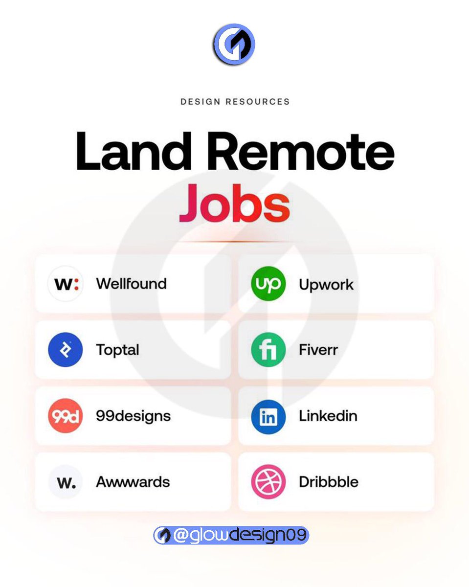 #remotejobs #glowdesign09 #upwork #Fiverr #toptal #99designs #linkedin #dribbble #awwwards #wellfound