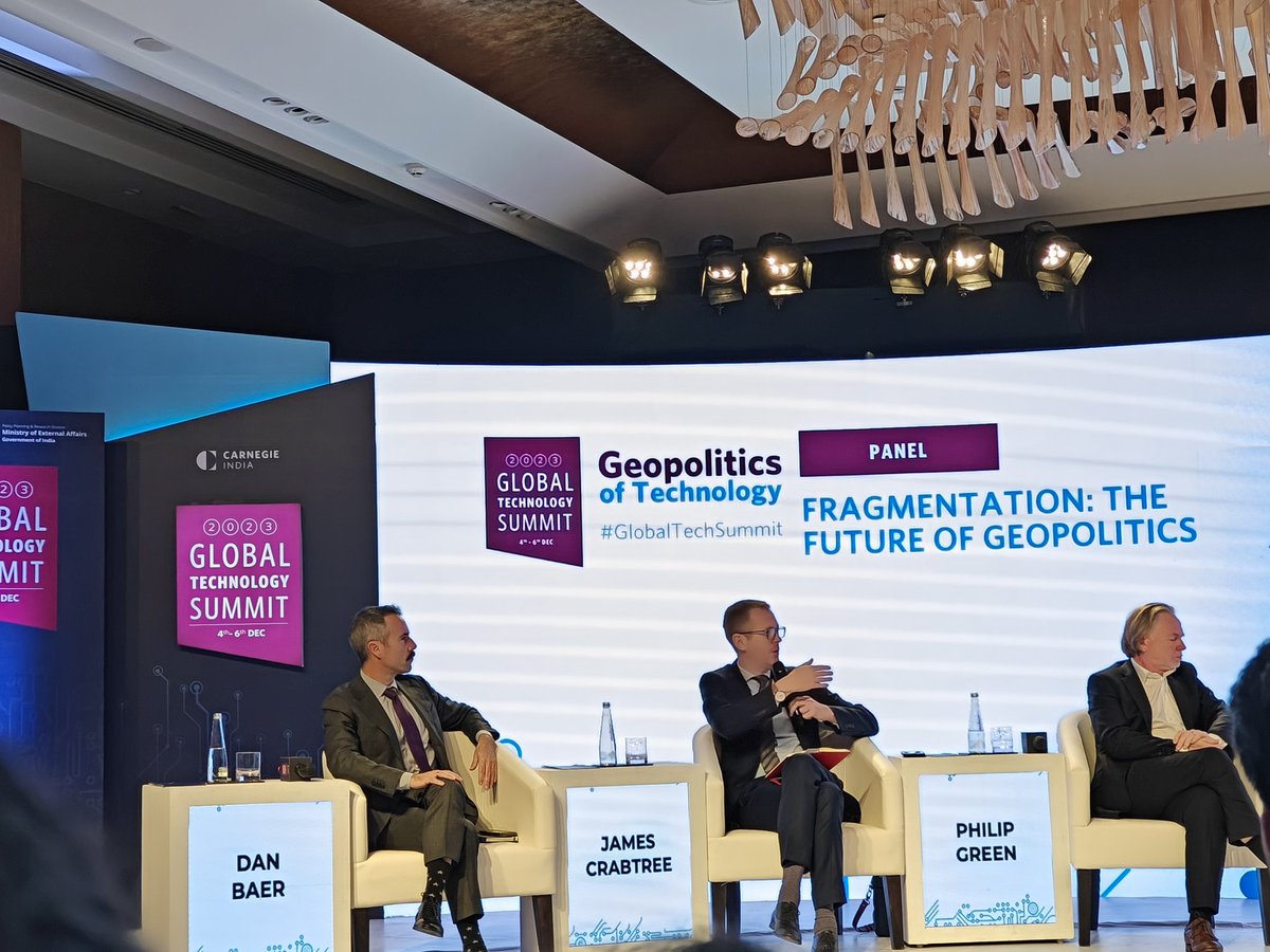 It is to India's credit that it pulled off the G-20 Summit successfully, despite the geopolitical fragmentation in the world right now: @jamescrabtree at #GTS2023

@danbbaer @MohanCRaja @AusHCIndia @vijai63
@CarnegieIndia