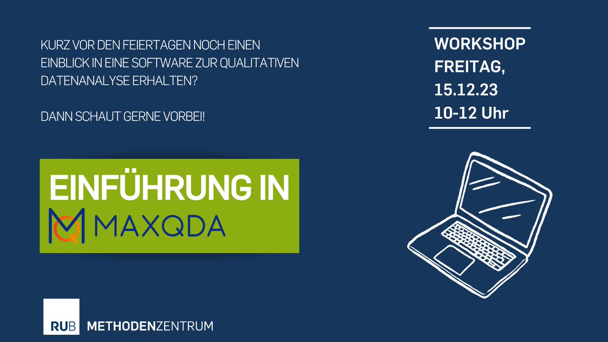Unsere Einführung in MaxQDA - nächste Chance am Freitag, 15.12. - Anmeldung in Campus!
