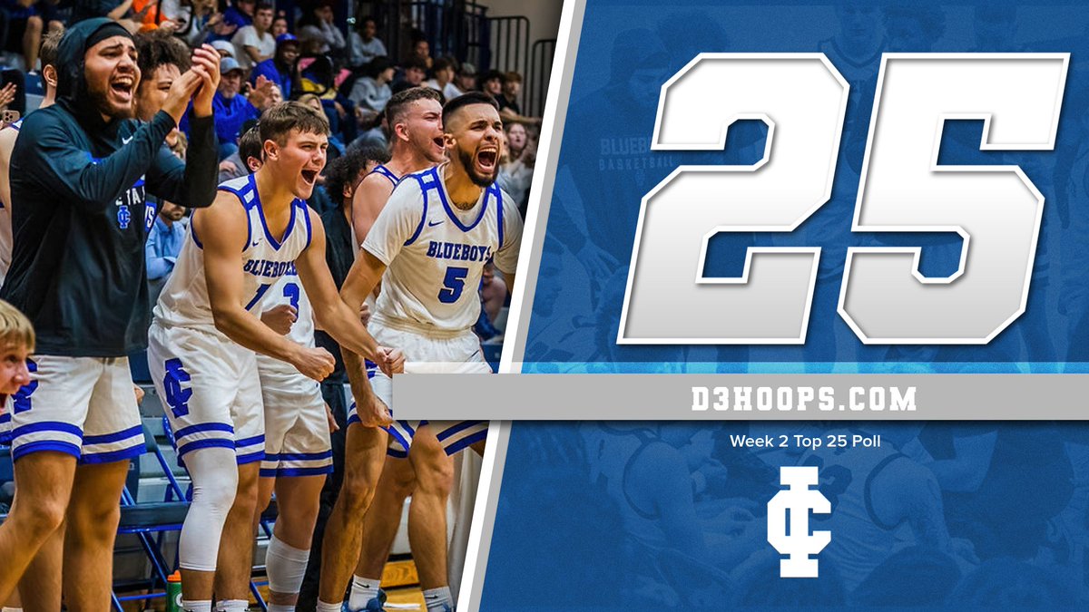 MBB | Off to the best start in school history, the Blueboys are ranked 25th in this week's D3hoops.com Top 25 poll.

#GoBlueboys #ICAthletics