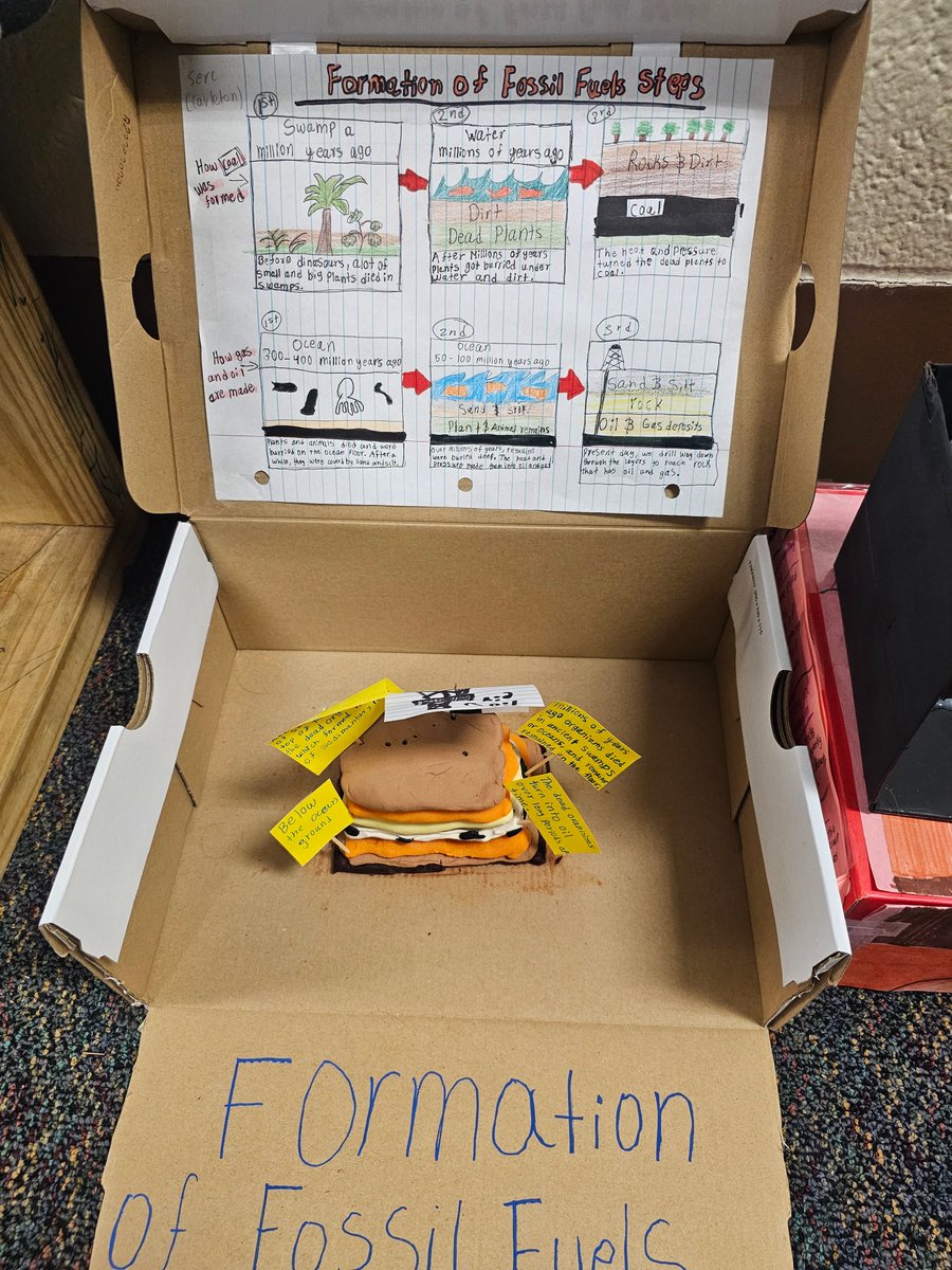 Ms_T_Jackson_'s tweet photo. 5th Grade @Youens_Gators did a wonderful job showcasing The Formation of Sedimentary Rocks and Fossil Fuels Project. @AliefScience
#believeyoucan https://t.co/pmGj73x4E2