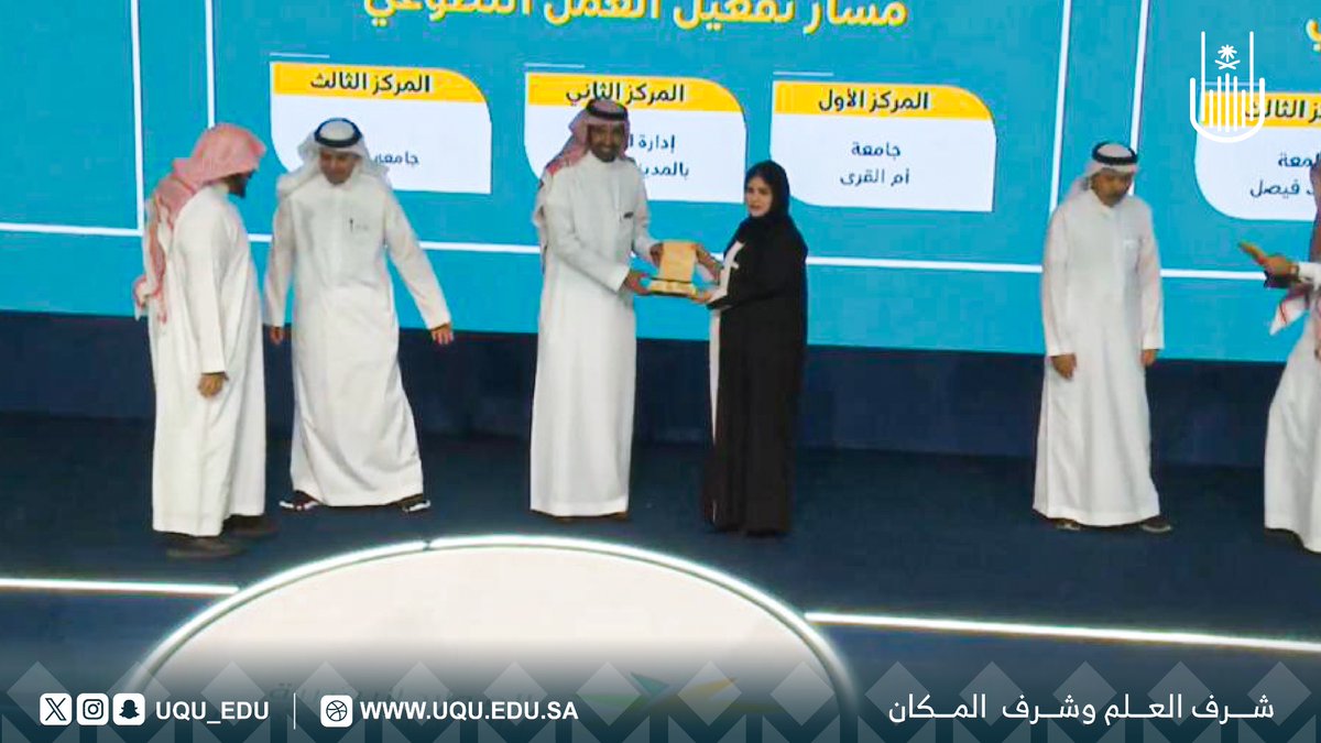 #إنجاز⁩ | 🥇

حققت ⁧#جامعة_أم_القرى⁩ المركز الأول في جائزة العمل التطوعي الوطنية بمسار تفعيل العمل التطوعي، ضمن فئة قطاع الجامعات وإدارات التعليم بالمملكة العربية السعودية.

#اليوم_العالمي_للتطوع