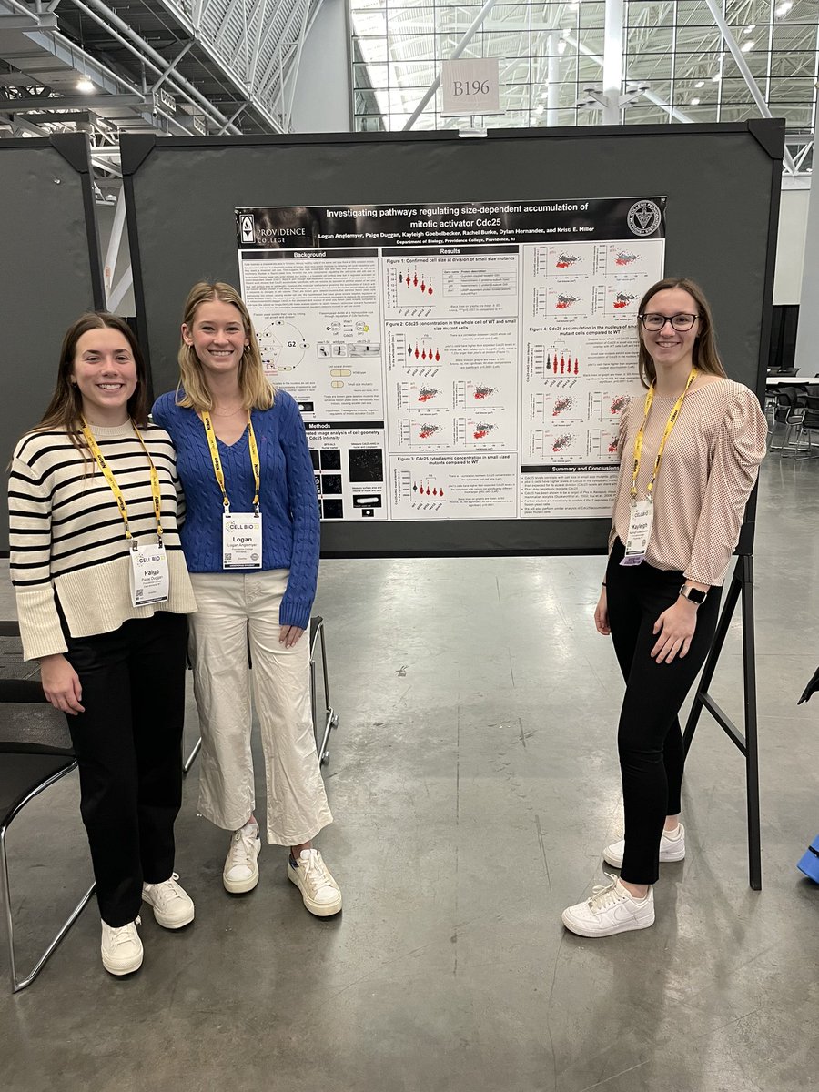Kristi Miller (@kemillerlab) on Twitter photo Come check out our #cellbio2023 poster B196! <a href="/FriarBiology/">PC Biology</a> Paige Duggan ‘26, Kayleigh Goebelbecker ‘24, and Logan Anglemyer ‘26 are excited to share their research with you! Come check out our #cellbio2023 poster B196! <a href="/FriarBiology/">PC Biology</a> Paige Duggan ‘26, Kayleigh Goebelbecker ‘24, and Logan Anglemyer ‘26 are excited to share their research with you!