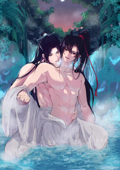 #隠晦する彩紋 この時間に冷泉に浸かって術を唱えると隠紋が浮かび上がるのが癖です(?