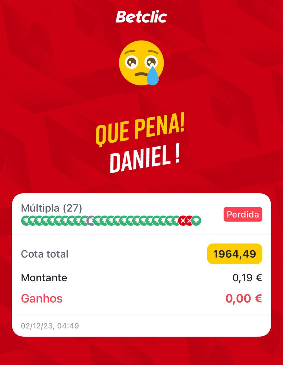 televisao321's tweet photo. @BetclicPortugal 🥲isto não vale umas freebets? https://t.co/CWokWq790k