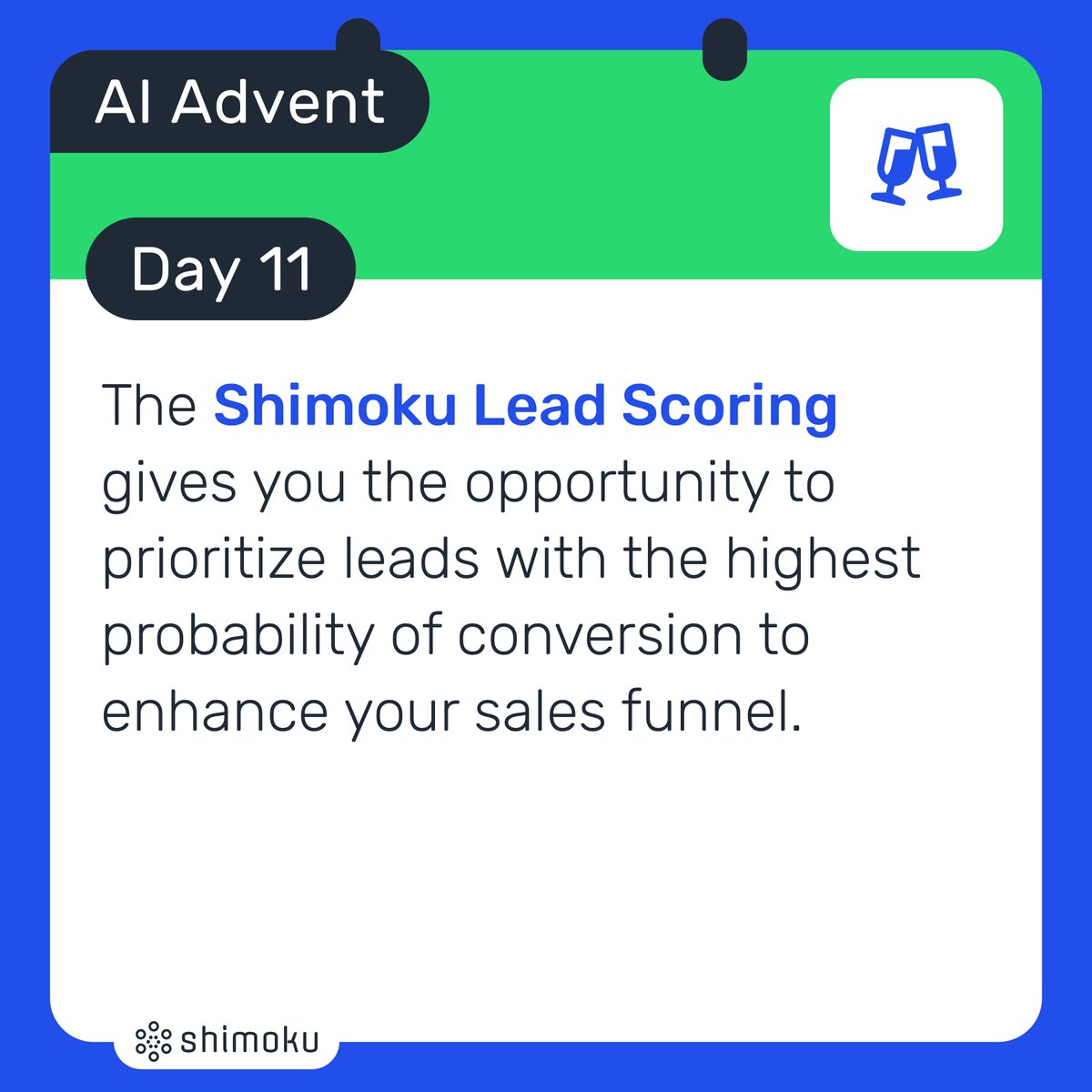 Real-time scoring identifies high-converting leads, offering a strategic advantage. Transform your sales process with Shimoku, maximizing efficiency and conversion quality.

#BusinessAI #Shimoku #LeadScoring #SalesAutomation