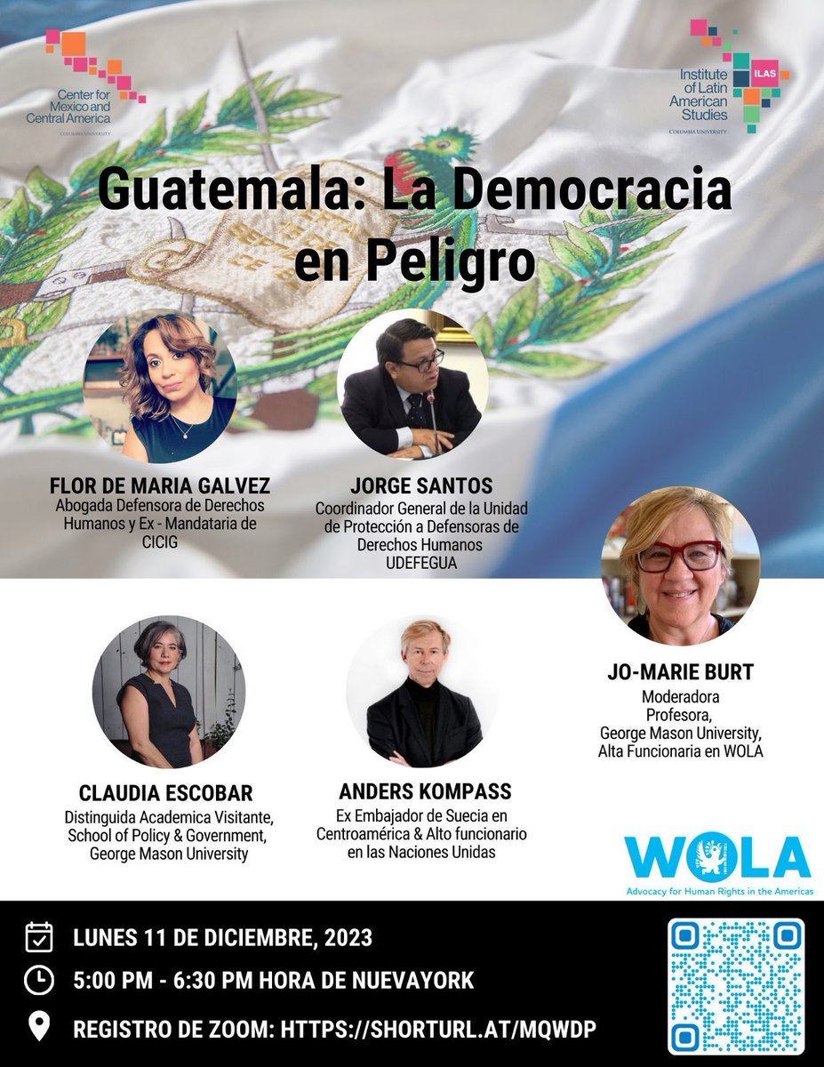 Importante webinar que se llevará a cabo el próximo lunes 11 de diciembre. ⁦<a href="/WOLA_org/">WOLA</a>⁩