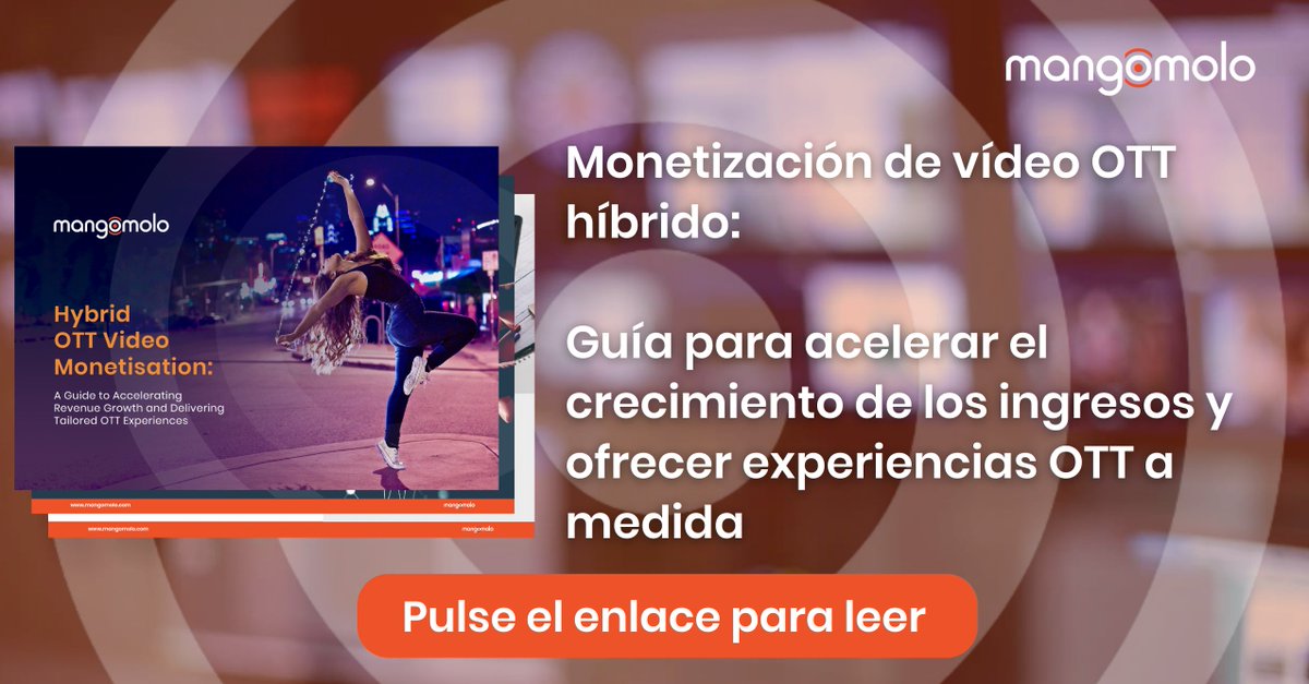 mangomolotweets's tweet photo. Nuestra última eGuide explica cómo ayudamos a maximizar el valor de los contenidos de #vídeo #OTT mediante la #monetización híbrida.

¿Preparado para aprender a acelerar el crecimiento de los #ingresos? Lea la eGuide aquí: https://t.co/YNntYr8xh9

#GoBigGoDigital #SwitchToMango https://t.co/b7V7Kai7CR