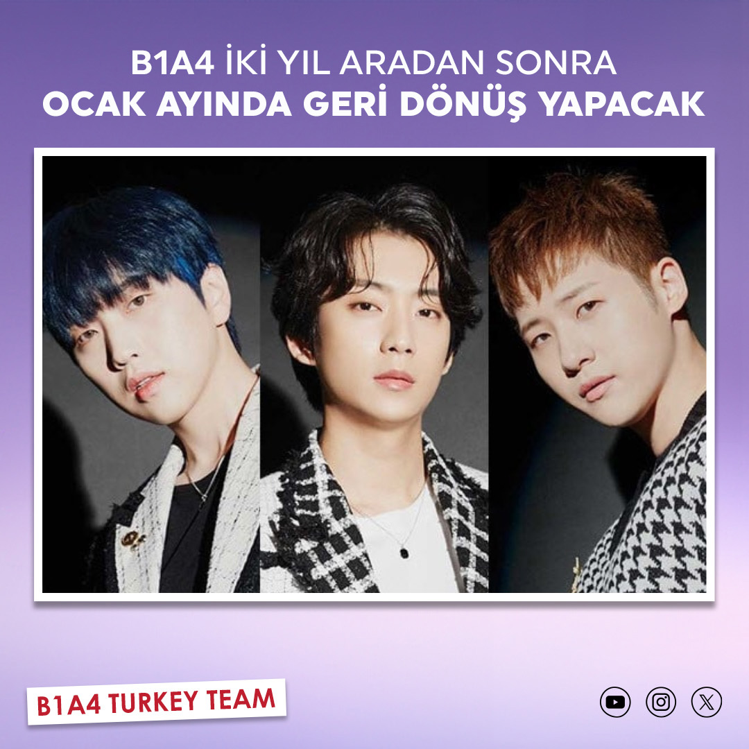 B1A4TR's tweet photo. [📢] B1A4, Ocak Ayında Yeni Bir Şarkı İle Geri Dönüş Yapacak

E-Daily'nin 5 Aralık'ta ortaya çıkardığı bilgilere göre, B1A4 önümüzdeki yılın Ocak ayında yayınlanacak yeni bir şarkıyla geri dönüşe hazırlanıyor.

🔗https://t.co/9fHHVbANji

#B1A4 #B1A4Çeviri #Gongchan #Sandeul #CNU https://t.co/e5fil3MRfs