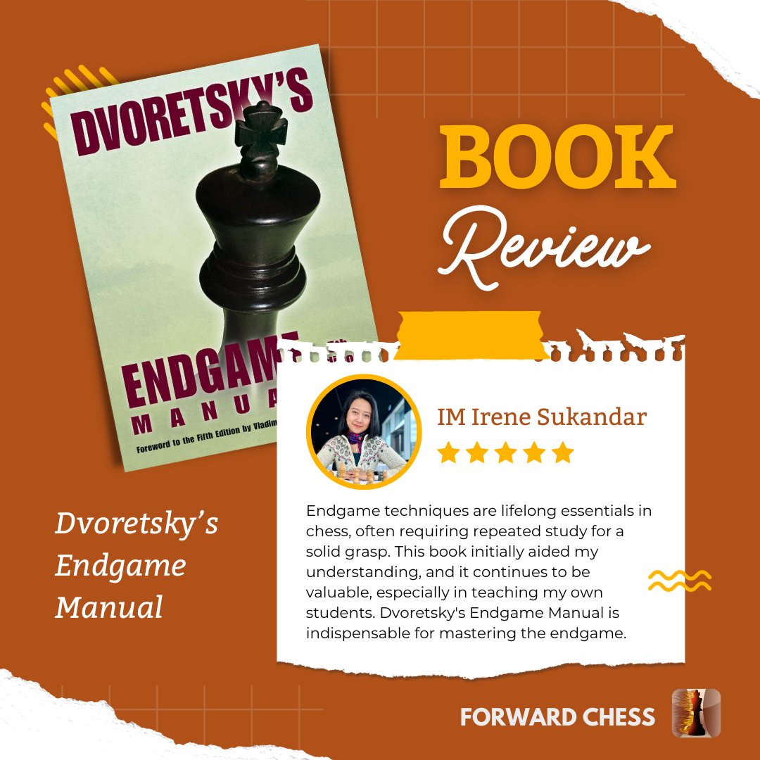 ♟️ Dvoretsky's Endgame Manual is widely considered to be one of the best endgame books out there. But don't just take our word for it, read what IM Irene Sukandar has to say about it and use her code 'IRENE25' at checkout for 25% off this endgame masterpiece. 🔗…