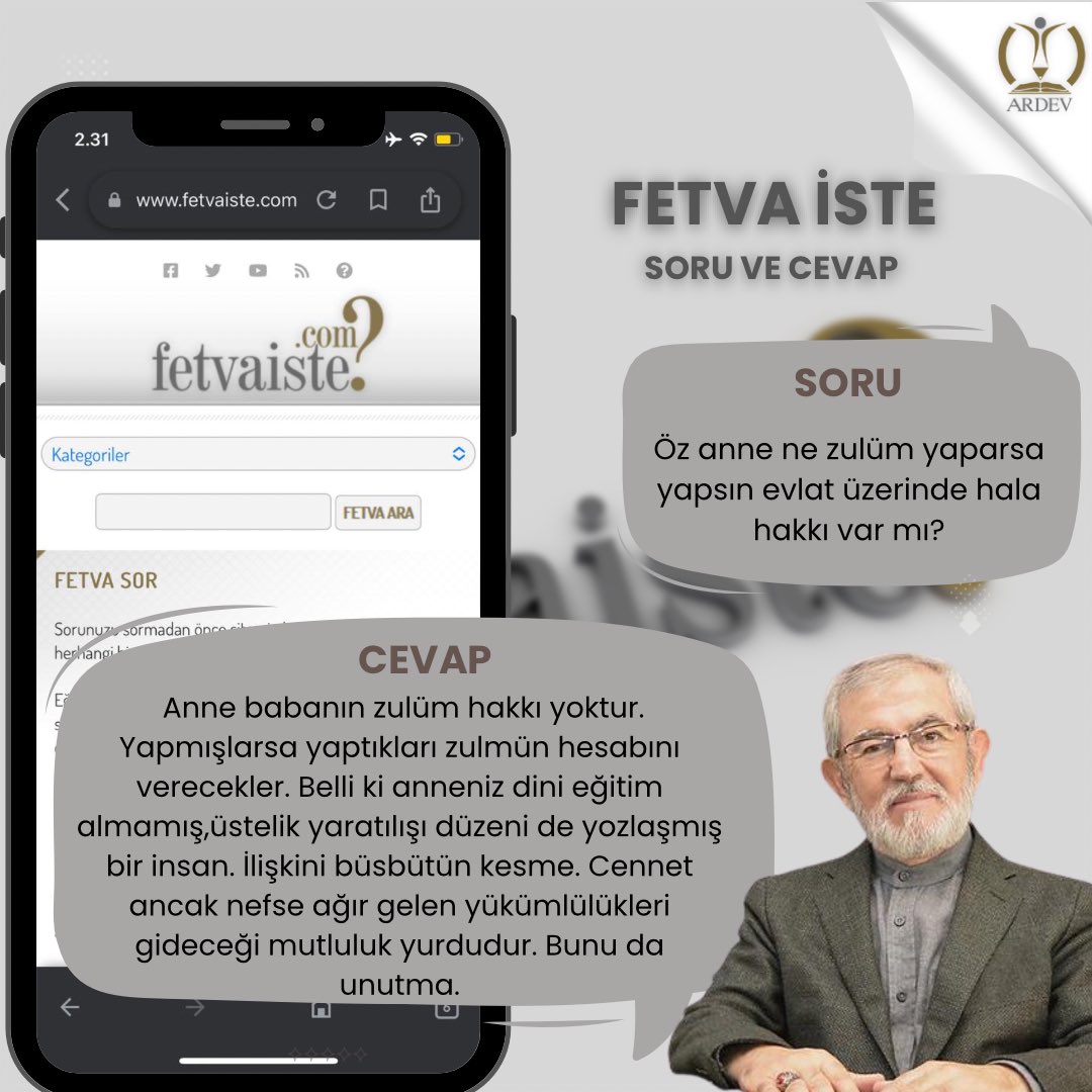 Fetvaiste's tweet photo. .
Öz anne ne zulüm yaparsa yapsın evlat üzerinde hala hakkı var mı ?
#fetvaiste #fetva #fetvameclisi #fetvalar #birfetva #fetvakurulu #videofetva #ölüm #ahiret #kabir #cenaze #fetvahattı #fetvanet #fetvayokusu #fetvasor #fetvahane #fetvavar #diyanetfetva #fetvasorucevap https://t.co/1bRYw1YTiX