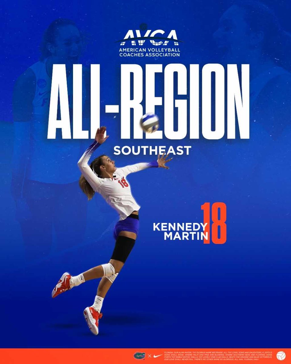 And she’s just getting started 🔥 Freshman Kennedy Martin has received AVCA Southeast All-Region honors! #GoGators