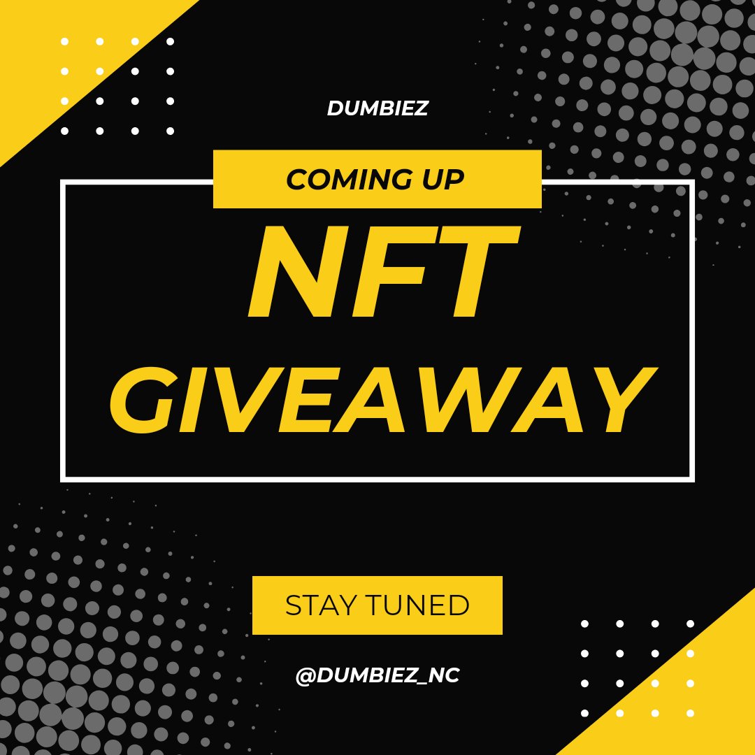 🚀 Exciting news alert! Get ready for our exclusive NFT giveaways! 🎉 Stay tuned with <a href="/Dumbiez_NC/">𝗗𝗨𝗠𝗕𝗜𝗘𝗭</a> for details on how you can snag unique digital assets. Don't miss out on this golden opportunity! 💛✨ #NFT #Giveaway