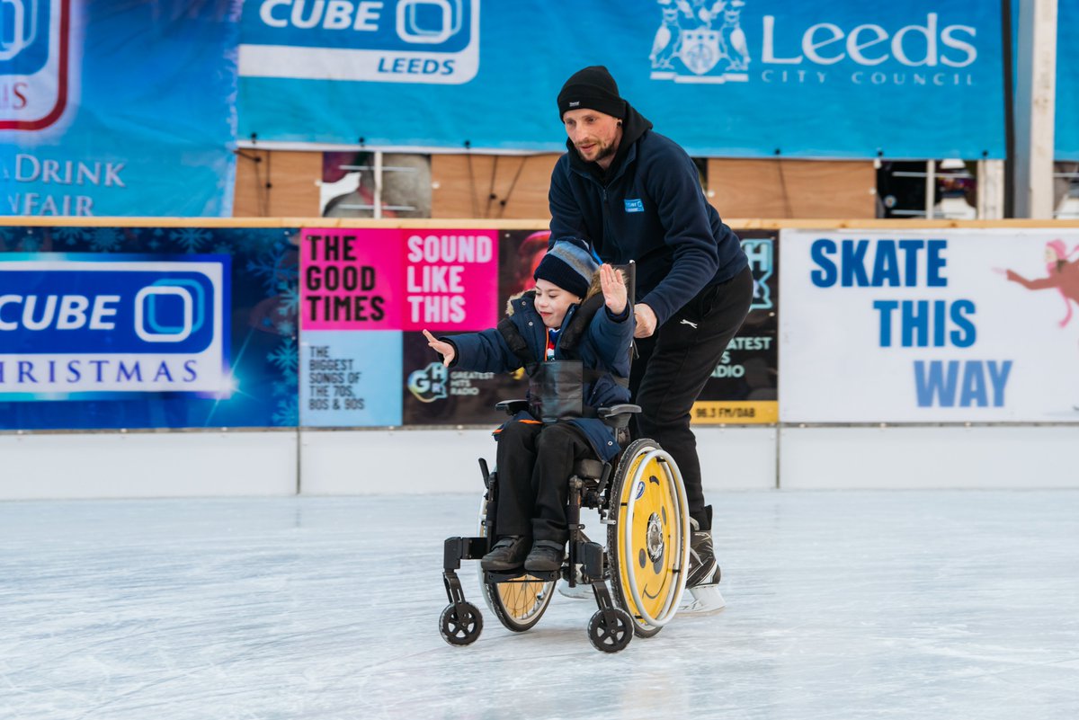 👩‍🦽 SKATE FOR ALL
Did you know that all of our public skating sessions are fully accessible at Ice Cube at Christmas? We also offer dedicated accessible sessions every Thursday at 10.30am providing a quieter, safe and fun environment to wheelchair users and other disabled persons.