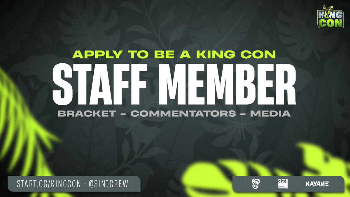 🇫🇷 Souhaitez-vous faire partie de l'équipe de King Con en tant que TO, caster, ou photographe ? Alors merci de remplir le formulaire ci-dessous:

🇺🇸 Looking to be a part of the King Con team as a TO, caster, or photographer? Then fill out the form below:

forms.gle/i3AGRERNmtEeDN…
