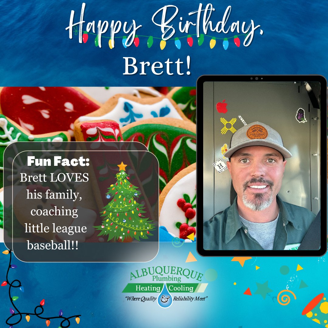 Happy Birthday to one of our newest Team Members, Brett!! We look forward to celebrating many more to come!! ⚾🎄🎂#abqheating #ResidentialHVAC #happybirthday #baseballdad