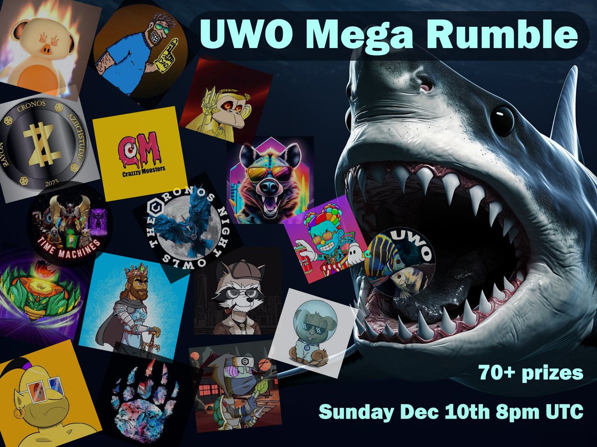 🚨 Collab MEGA Rumble!!!🚨

⚔️⚔️ #crofam    bringing Communities for battle ⚔️⚔️

💎70+ #Prizes🚀🚀
🤝 15 project Sponsors🚀🚀

⏰️ When: Sunday, December 10, 2023 @ 8PM UTC 

👀 Where: UWO #Discord
👉 lnk.bio/UWO- 👈

#TimeDAPP #cronschain #crofam