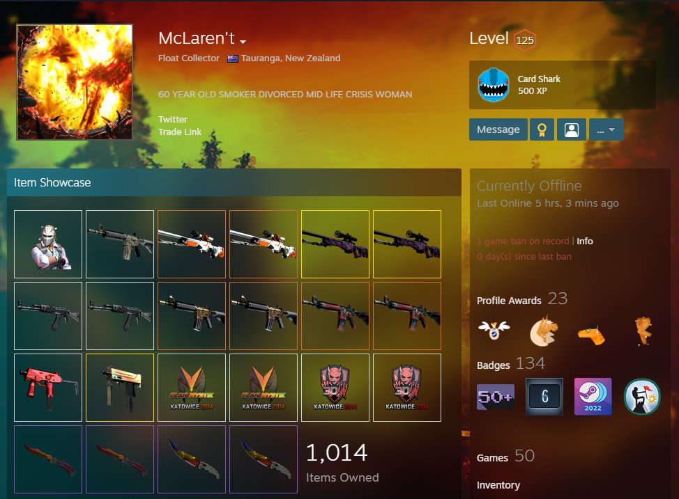 anomalyxd's tweet photo. Hundreds of game bans are going out seemingly at random. Apparently over $1.3 million dollars have been banned so far.

Some of the people I know that are banned are my friend F1, CSDeals owner Jambo and collector McLaren't. What is happening?💀 https://t.co/ibh29N01dv