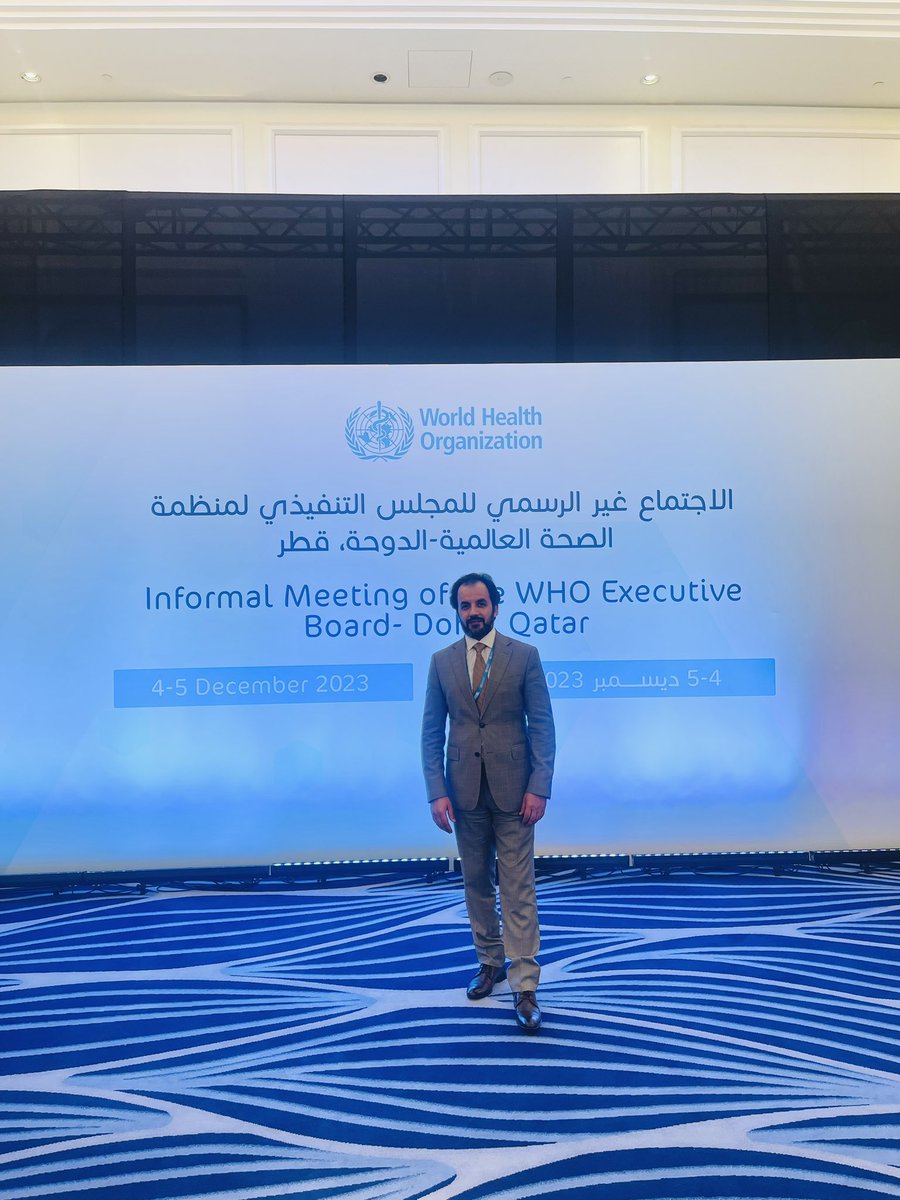 WahidMajrooh's tweet photo. Insightful discussions in Doha, Qatar at the WHO Executive Board informal Meeting, delving into critical areas “Governance, Strategic matters, Budget, and Finance.” Collaborative efforts for a healthier world. #WHO #GlobalHealthStrategy #HealthForAll #HealthEquity #Afghanistan https://t.co/6EvirRlTzu