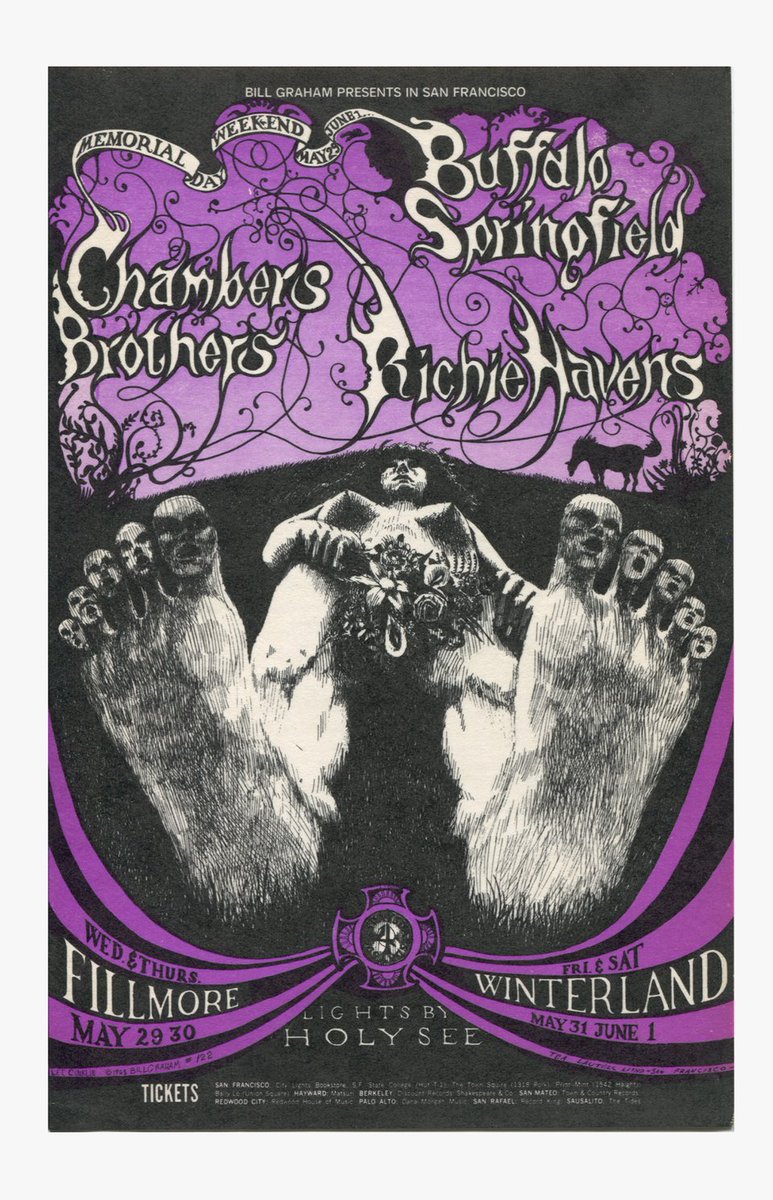 Moon_Tune's tweet photo. 🎸#BuffaloSpringfield #RichieHavens
🎸#ChambersBrothers 1968 Concert
⚡️#BillGraham #Fillmore #Winterland 
🎨Lee Conklin Posters https://t.co/0y5N5Xa0zd