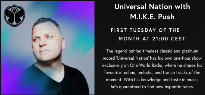 It's that time of the month again; gearing up for a massive episode tonight of Universal Nation on Tomorrowland One World Radio 🎧
Check out your local DAB+ channel or tune in with me 20h BST / 21h CET / 3pm EST
- tomorrowland.com/home/radio -