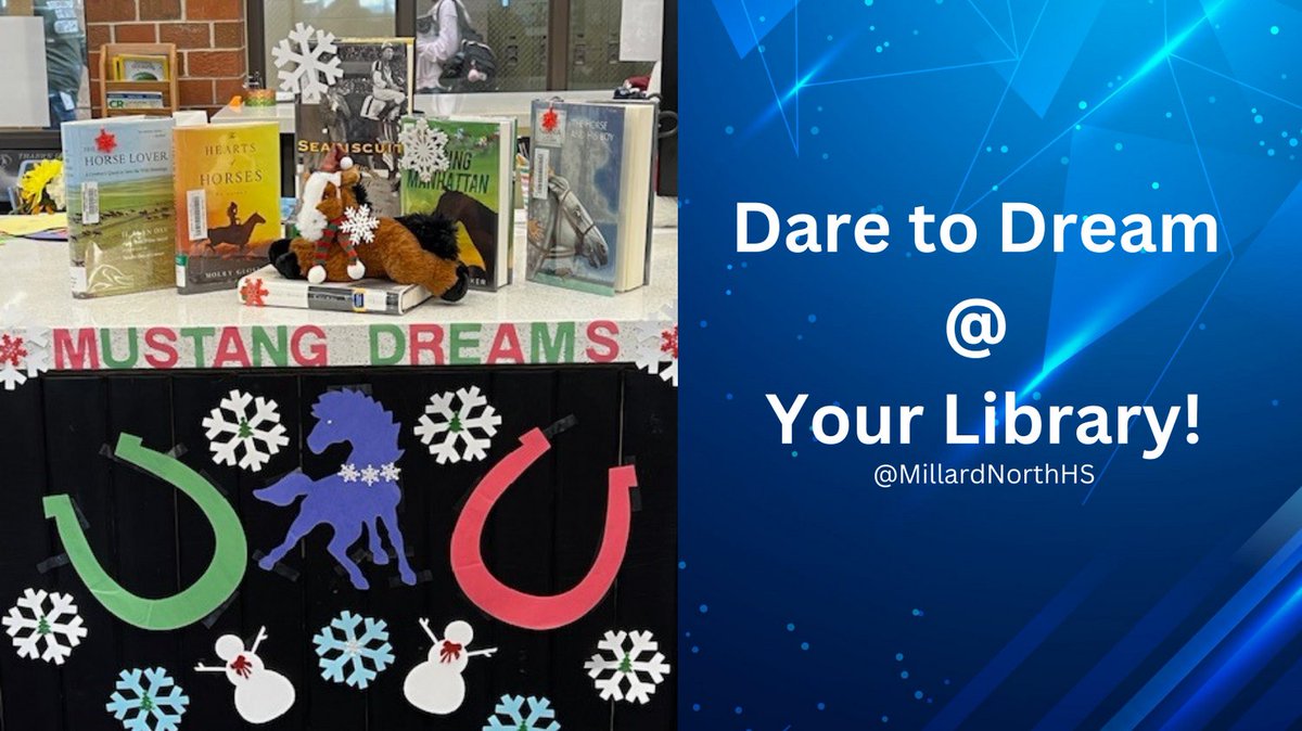 amdaigle2's tweet photo. Follow our Mustangs lead! Check out all the Library has to offer.  @MillardNorthHS, #MPSLibraryLove https://t.co/nmxq5VwznP