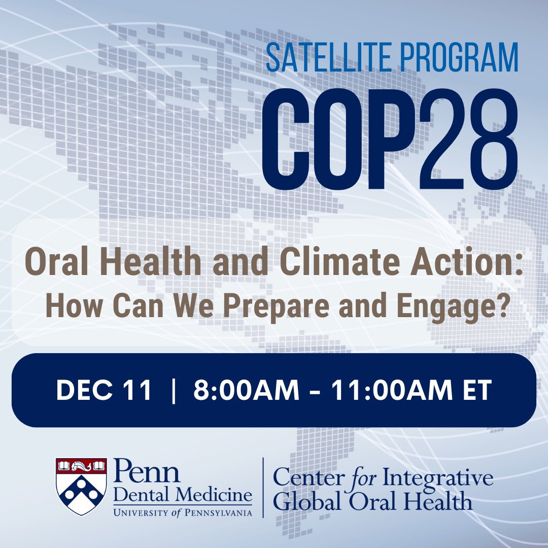 COP28 Climate Conference >> Oral Health and Climate Action: How Can We Prepare and Engage? Register now: cde.dental.upenn.edu/Course/1485-Or… @benoit_varenne @fdiworlddental #sustainableoralhealth