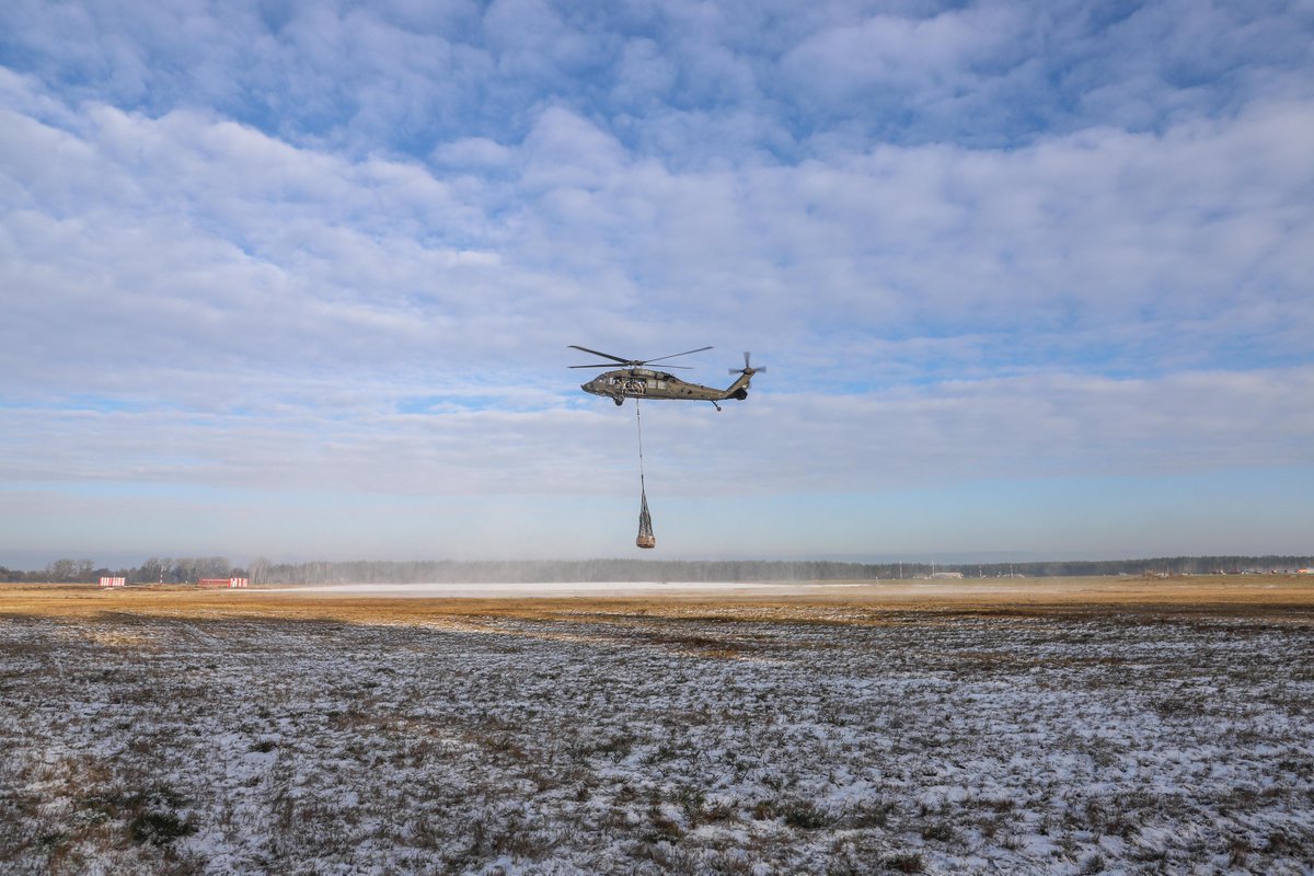 3rd Infantry Division (@3rd_infantry) on Twitter photo Soldiers assigned to Alpha Company, 129th Division Sustainment Support Battalion, part of <a href="/3rdIDSB/">3rd Division Sustainment BDE</a>'s Task Force Provider, and aviators assigned to 1st Combat Aviation Brigade, practiced hooking up a sling load to a UH-60 Black Hawk helicopter, at Powidz, Poland. Soldiers assigned to Alpha Company, 129th Division Sustainment Support Battalion, part of <a href="/3rdIDSB/">3rd Division Sustainment BDE</a>'s Task Force Provider, and aviators assigned to 1st Combat Aviation Brigade, practiced hooking up a sling load to a UH-60 Black Hawk helicopter, at Powidz, Poland.