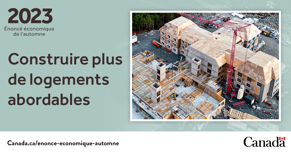 FinancesCanada's tweet image. Le plan économique du Canada consiste à construire plus de logements, plus rapidement, partout au pays.

L’#ÉÉA2023 annonce 1 G$ dans le Fonds pour le logement abordable, pour construire plus de 7 000 nouveaux logements abordables.

En savoir plus : ow.ly/8QPH50QfuzW