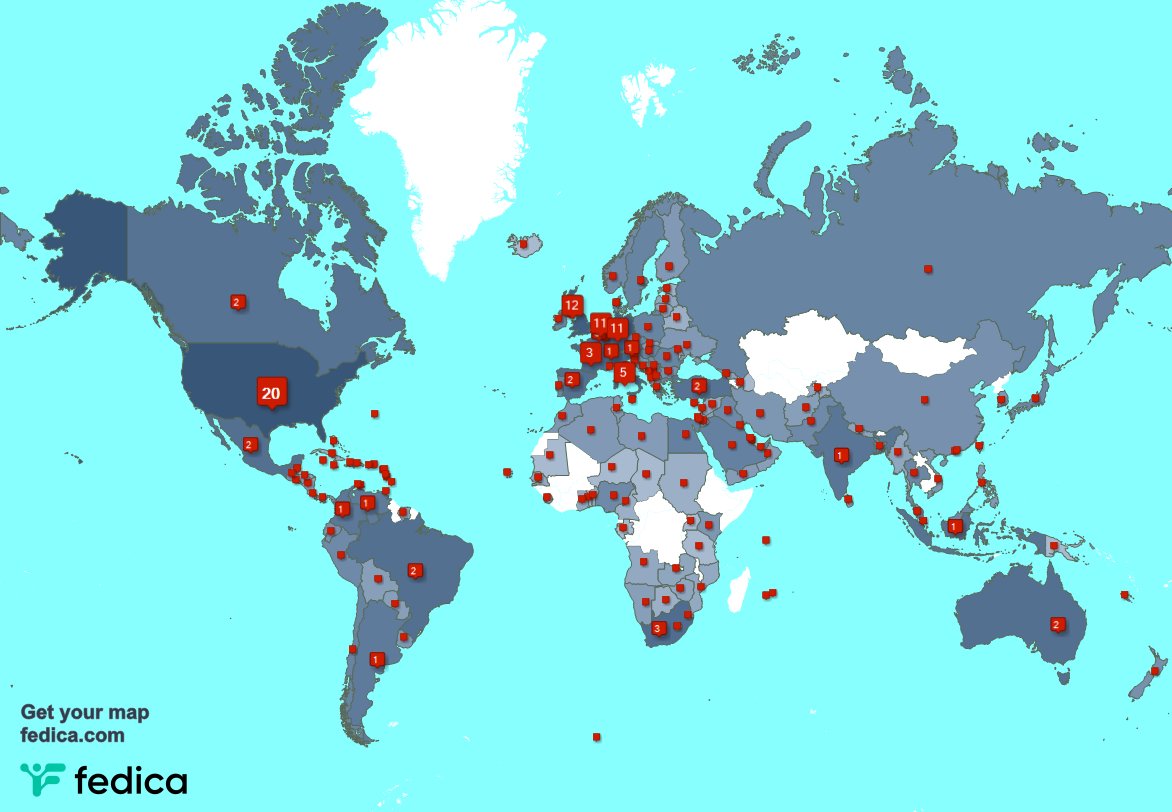 I have 175 new followers from UK., Italy, and more last week. See fedica.com/!Tanjavanl1969