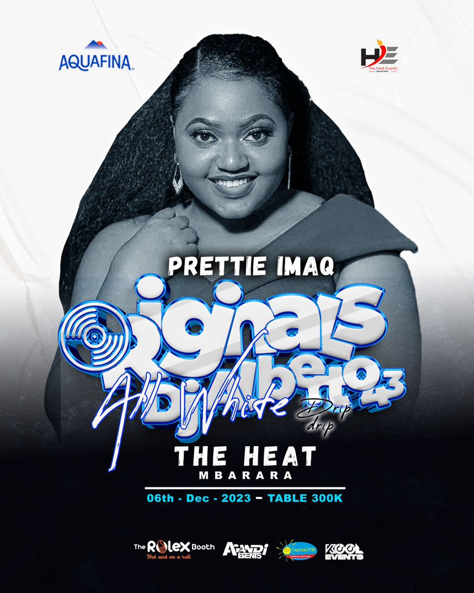 Don't miss tomorrow's performance by your gyal @ImaqPrettie at the @TheHeat2010 for the #OriginalsOfAlberto43. Better come with your soulmate we blaze up the fire 🔥 up. @Aquafina #OriginalsOfAlberto43 @CapitalFMUganda @TheRolexbooth