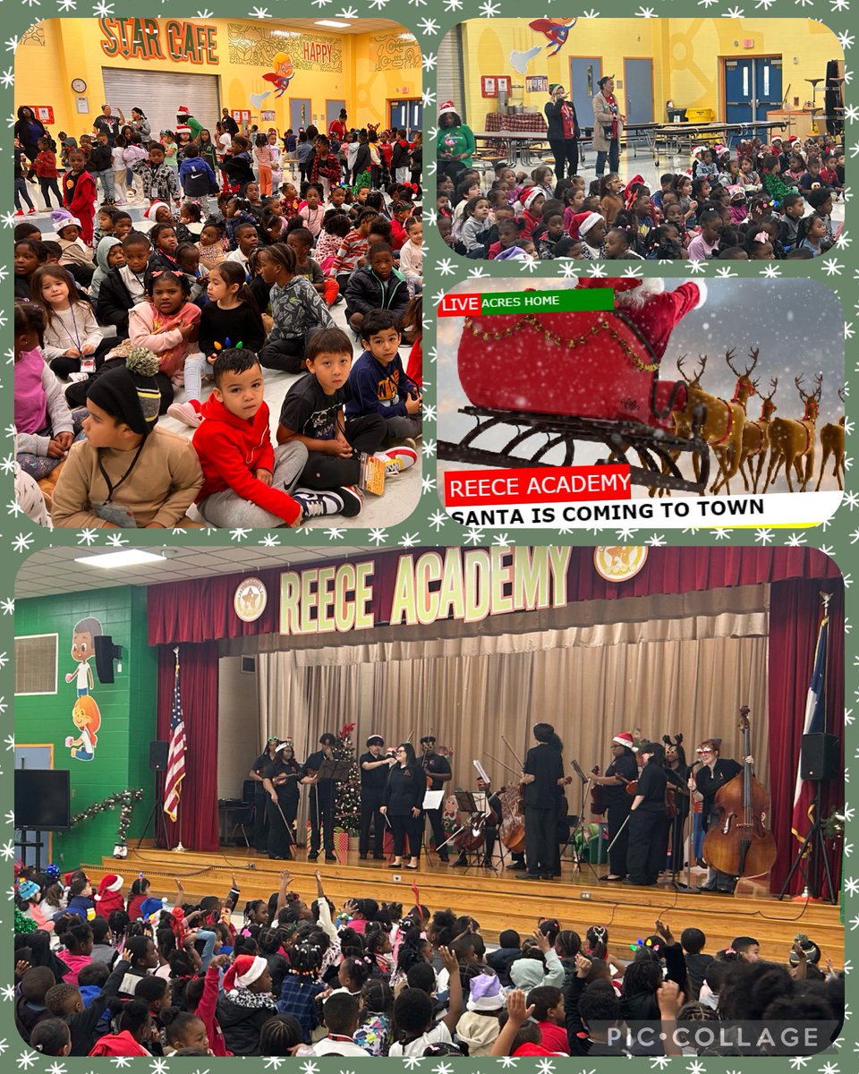 Look who jingled all the way from <a href="/CarverHS_AISD/">G.W. Carver HS</a> to entertain our students - Merry &amp; Bright! #MyAldine #ReeceRisingStars Thank you Carver Orchestra <a href="/aldinefinearts/">Aldine ISD Performing Arts</a>