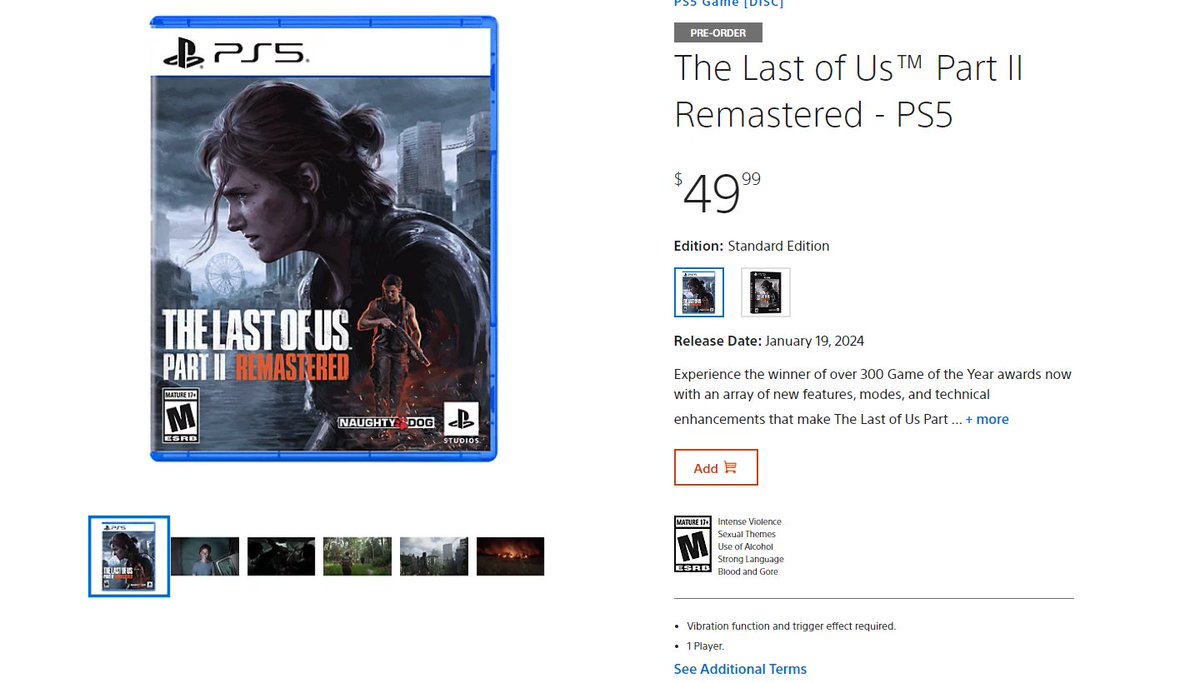 TLOU Part 2 Remastered's new No Return mode may be bigger than we