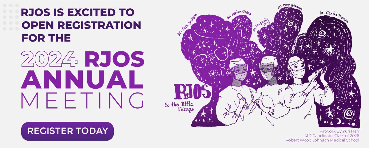 Registration is now open for the RJOS Annual Meeting &amp; First Annual Research Symposium on Feb 12, 2024, at AAOS Annual Meeting in San Francisco. 

Early bird pricing until Dec 31! Prices will increase Jan 1! 

REMINDER: Must pay 2024 dues before registering for the Annual Meeting